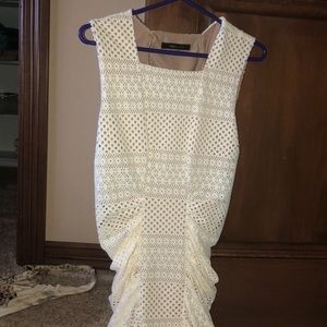 BCBG white fitted mini dress